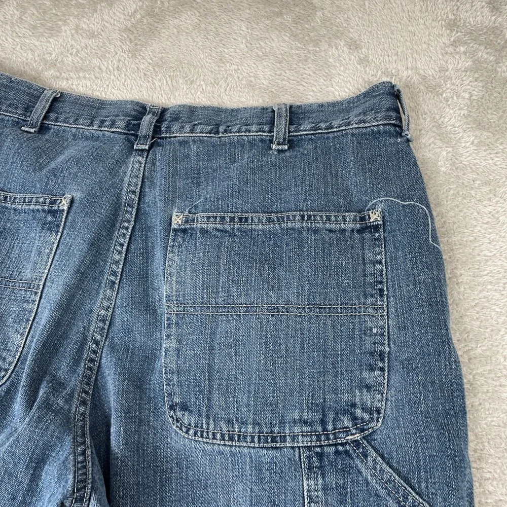 Route 66 Carpenter Shorts Mens 38 Blue Denim Utility Workwear Y2K Baggy
